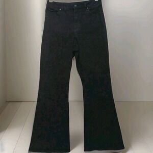 Express Womens Denim Jeans‎ 10R Black Curvy Flare High Waist Grunge Streetwear